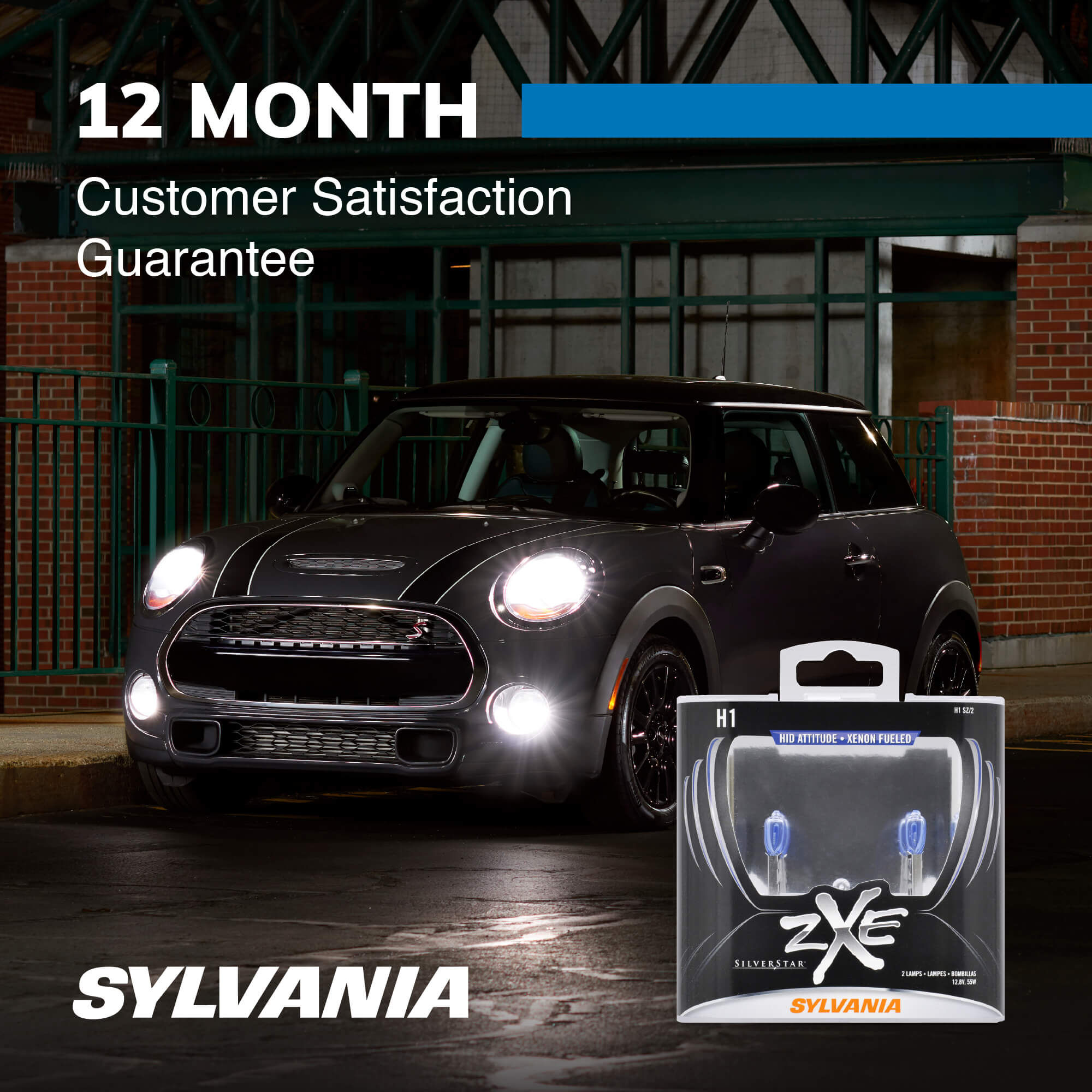 SYLVANIA H1 SilverStar zXe Halogen Headlight Bulb, 2 Pack
